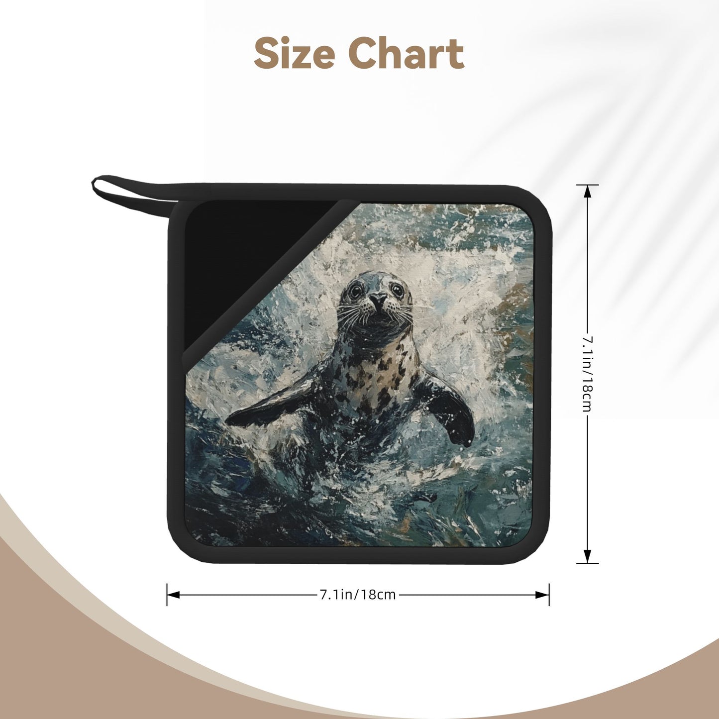 Set of 2 Square Silicone Heat-Resistant Mats 18×18cm – Ocean Art Design Kitchen & Dining Table Pads