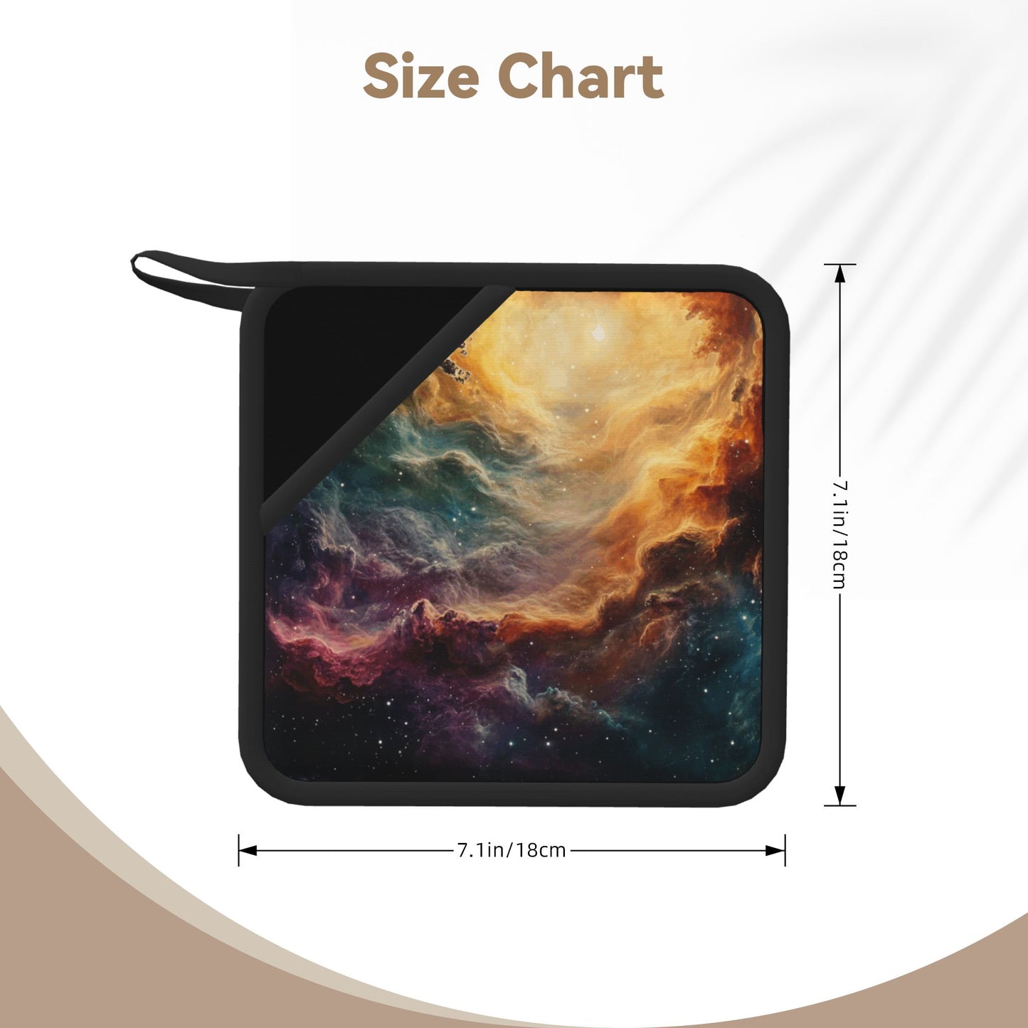 Set of 2 Square Silicone Heat-Resistant Mats 18×18cm – Galaxy Nebula Art Design Kitchen & Dining Pads