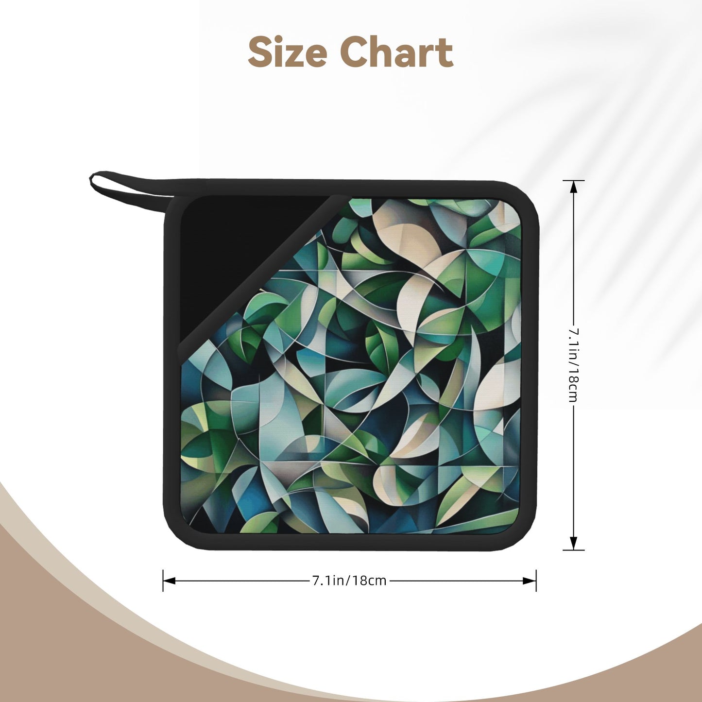 Set of 2 Square Silicone Heat-Resistant Mats 18×18cm – Abstract Geometric Art Design
